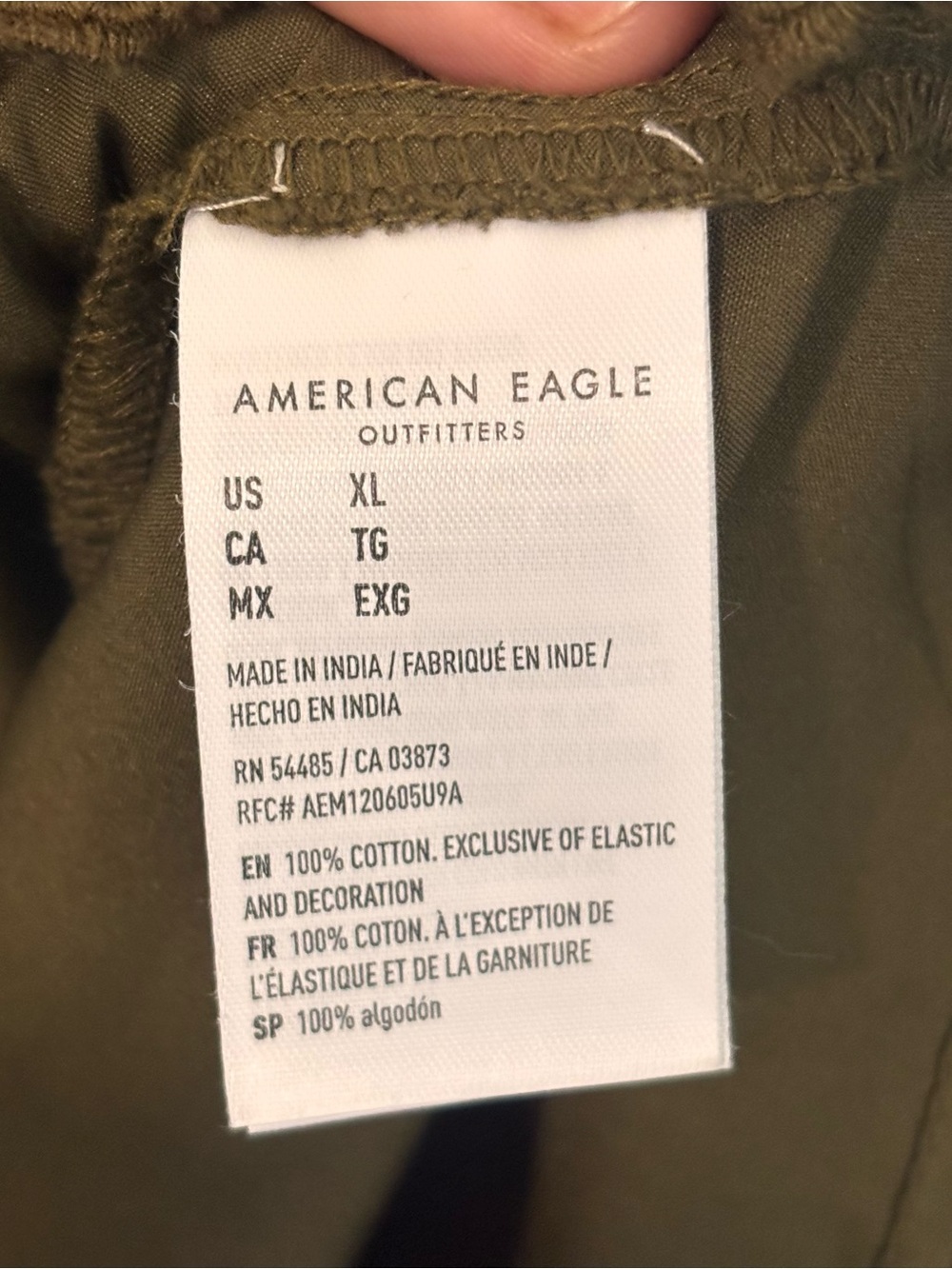 American Eagle Outfitters Olive Puff-Sleeve Tiered Mini Dress - Picture 5 of 6